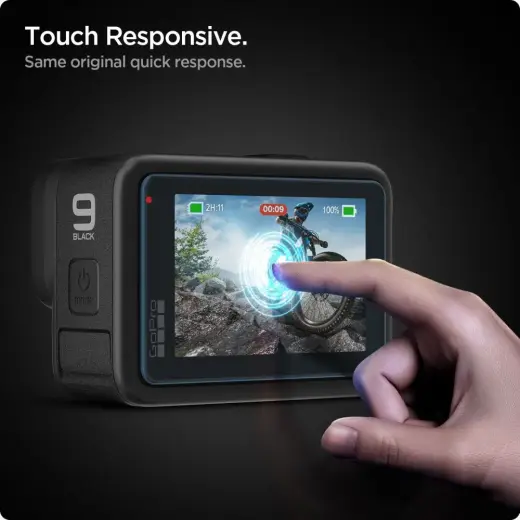 SPIGEN GLAS.TR SLIM RŪDĪTS STIKLS + PLĒVE 2 KOMPLEKTIEM GOPRO HERO 9 | 10 | 11 | 12 CAURSPĪDĪGS Foto 5