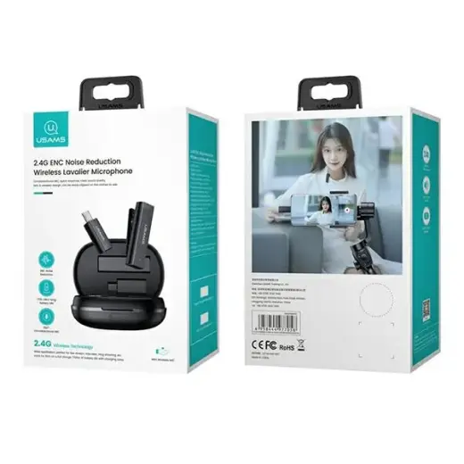 USAMS Bezprzewodowy mikrofon krawatowy ENC 2.4G Wireless Lavalier Microphone USB-C ZB243MKF01 (US-ZB243) Фото num