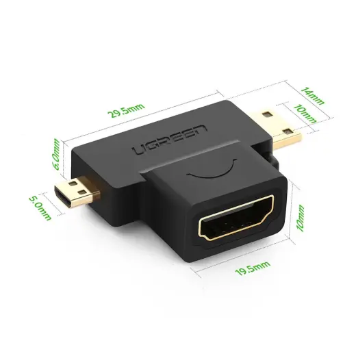 UGREEN 20144 adapter mini | micro HDMI to HDMI (black) Foto 1