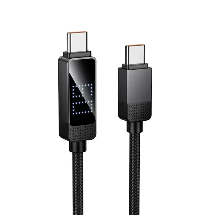 Cable USB C to USB C Hoco 3A 60W with Dpot Matrix LCD 1 m U154 black