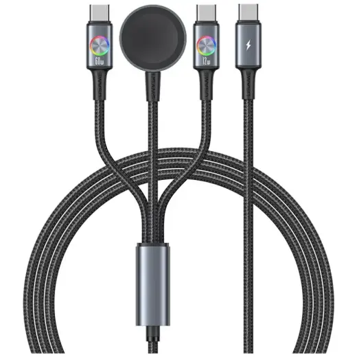 USAMS US-SJ754 провод для передачи данных и зарядки | USB-C на USB-C | 60W | 1.2м | черный