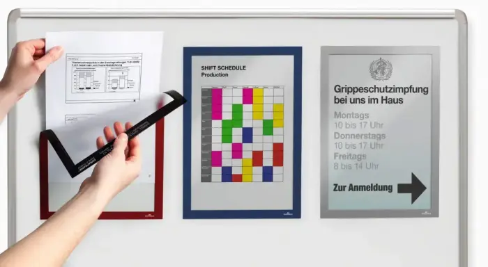 Pašlīpoša kabata DURABLE DURAFRAME® MAGNETIC ar rāmi pelēkā krāsā, A4 formāts, 5 gab./iepak. Фото num