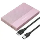 Qoltec Aluminium Enclosure | SSD HDD 2.5'' drive | SATA | USB 3.0 | Super speed 5Gb/s | 2TB | Pink Foto 1