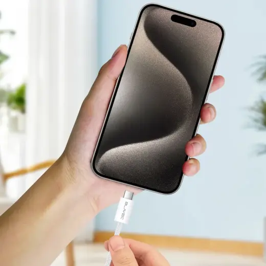 Blavec Cable Candy braided - USB to Type C - PD 60W 3A 2 metres (CCA-UC3W20) white Foto 2