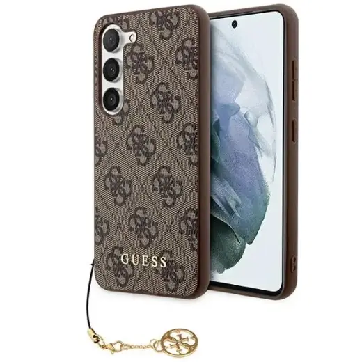 Guess 4G Charms Collection case for Samsung Galaxy A35 - brown Фото num