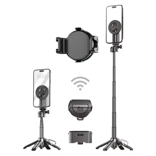 Blavec Selfie Stick Aluminium Coco Mini P05 Magsafe tripod + remote control + holder 0,41 metres (SSCMP05-MTRHB041) black Фото num