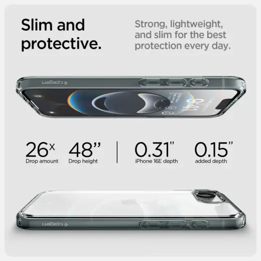 Spigen Ultra Hybrid Case for iPhone 16e - Gray Фото num
