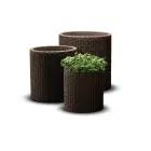 Puķu podu komplekts Cylinder Planters S+M+L brūns — Foto 1