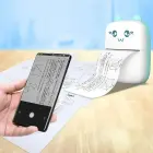 Mini bluetooth thermal printer for photos, notes white-blue Foto 2