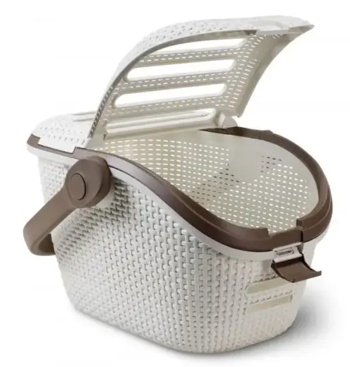 Pet transport box 51x38x33cm cream Photo