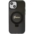 Guess Ring Stand Script Glitter MagSafe Case for iPhone 15 Plus | 14 Plus - Black — Foto 3