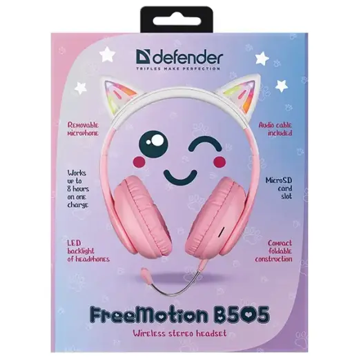 Defender słuchawki Bluetooth Freemotion B505 Led różowy|pink (63505) Foto 12
