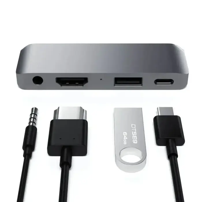 Adapter HUB 4in1 USB C Satechi Mobile Pro Hub ST-TCMPHM space gray Фото num