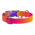 Waudog gradient nylon dog collar with QR code, orange , size L Фото num