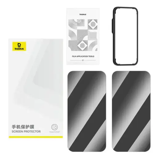 Baseus privacy tempered glass Superior HD for iP 11Pro Max|XS Max +2xcleaning kit and EasyStick Foto 2