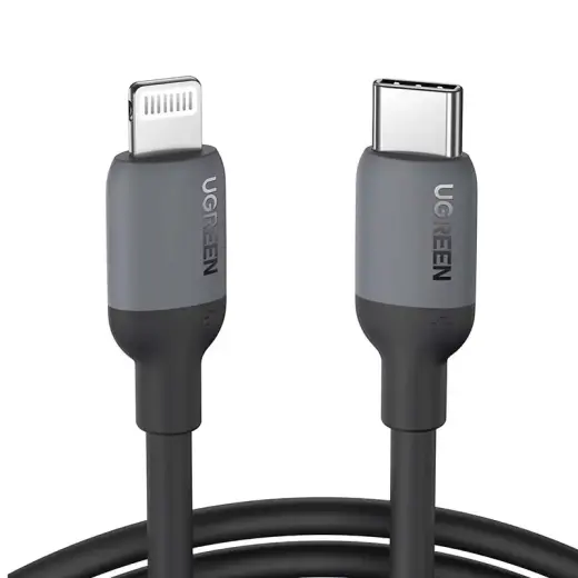 Ugreen US387 20304 провод для передачи данных и зарядки | MFI | USB-C на Lightning | 18W | 1m | черный Фото num