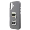 Karl Lagerfeld Grained PU K&CH Heads telefona maciņš iPhone 16 pelēks — Foto 4