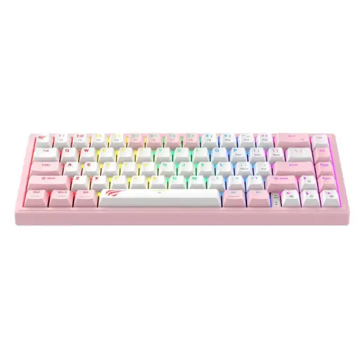Havit KB874L RGB Mechanical Gaming Keyboard (pink and white) Фото num