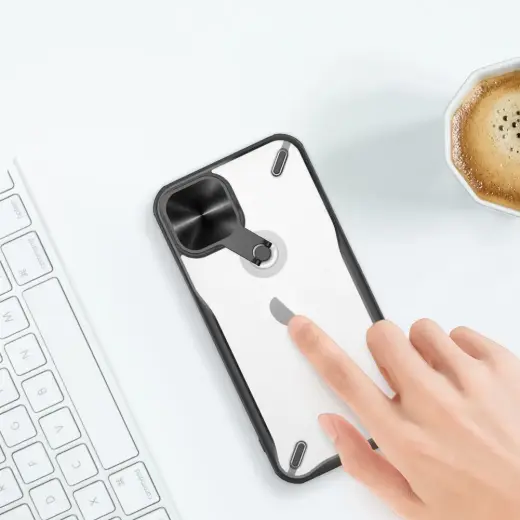 Nillkin Cyclops Case durable case with camera cover and foldable stand for iPhone 13 black Foto 5