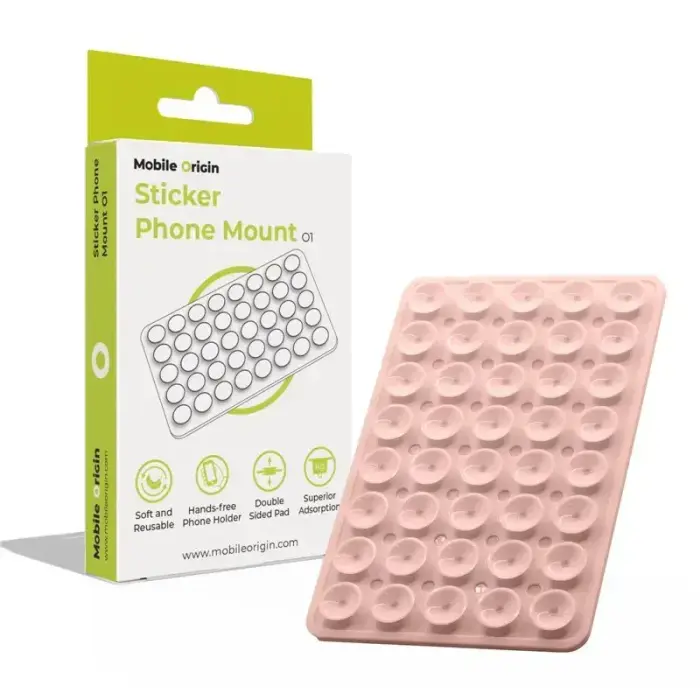 Mobile Origin Sticker Phone Mount O1, light pink