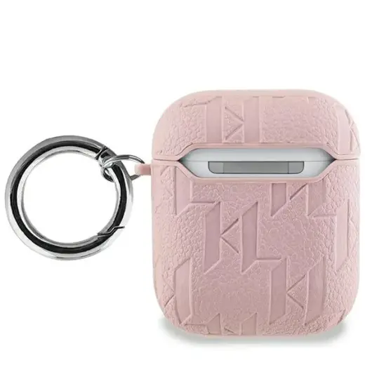 Karl Lagerfeld KLA2PGKCPP AirPods 1|2 cover różowy|pink Monogram Karl & Choupette Head Фото num