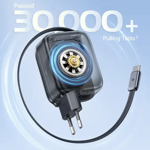 Baseus EnerCore CJ11 45W Wall Charger with USB-C Port and Retractable USB-C Cable - Black Foto 11