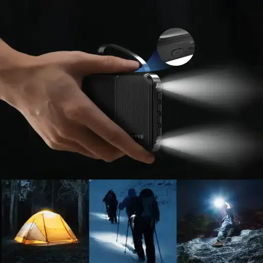 Dudao K11 10000mAh Powerbank with Built-in Cables - Black Foto 3