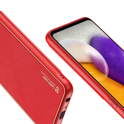 Dux Ducis Yolo elegant case made of soft TPU and PU leather for Samsung Galaxy A72 4G red Photo