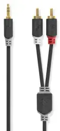 Kabelis Nedis AUX 3.5mm - 2x RCA 3m