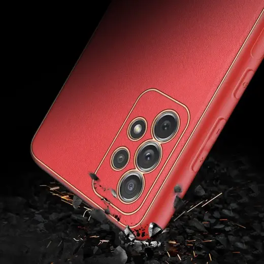 Dux Ducis Yolo elegant case made of soft TPU and PU leather for Samsung Galaxy A72 4G red Photo