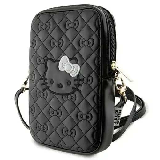 Hello Kitty Bag HKPBPEKHBPK black Quilted Bows Strap