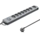 Qoltec Surge protector | 8 sockets | 1.8m | Grey — Foto 2