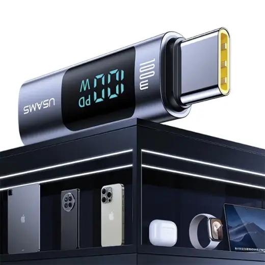 USAMS Adapter AU18 USB-C - USB-C Digital Display 100W stalowy|aluminium SJ682TC01 (US-SJ682) Фото num