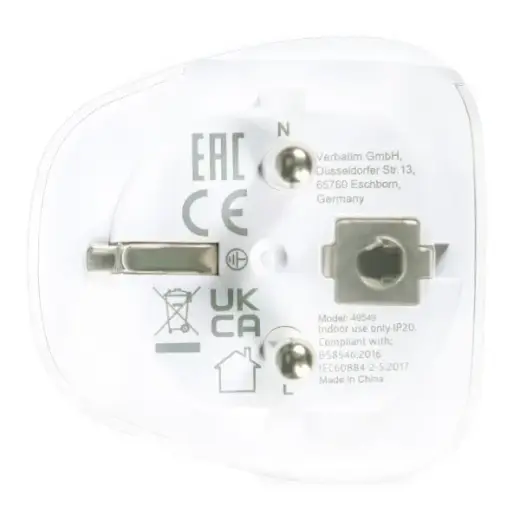 Verbatim Adapter podróżny EU|UK|US WTEU-02 biały|white 49549 Foto 3