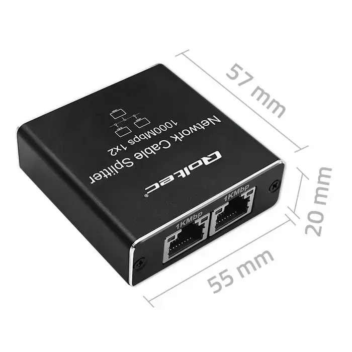 Qoltec Splitter mini SWITCH 1x2 port RJ45 | 1000Mbps | USB-C | Aluminium Foto 8