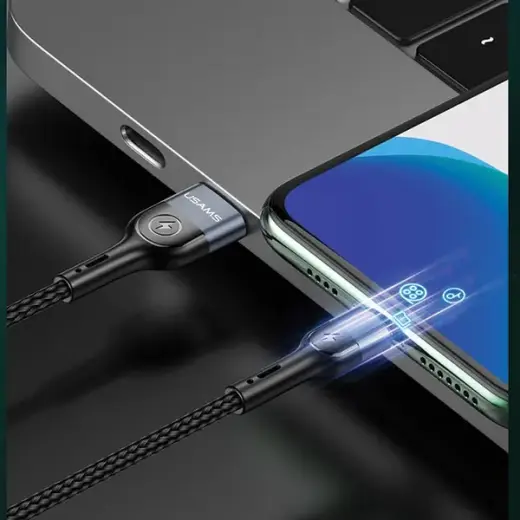 USAMS SJ423 провод для передачи данных и зарядки | USB-A на Lightning | 10W | с LCD дисплеем | 1.2m | зеленый Фото num