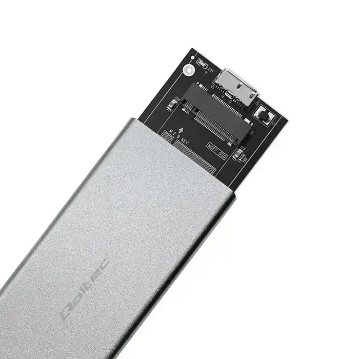 Qoltec Aluminium Enclosure | M.2 SSD drive | SATA | NGFF| USB 3.0 | Super speed 5GB/s | 2TB | Silver Foto 16