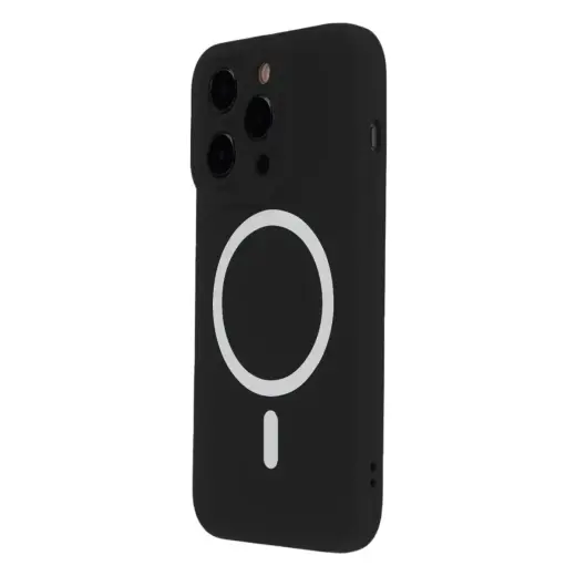 Silicon Soft maciņš ar MagSafe atbalstu telefonam iPhone 16 Plus melns