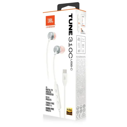 JBL Tune 310C In-Ear USB-C Headphones White Foto 7