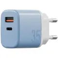 Wall charger Bazic GoPort Velox Kit USB-C|USB-A GaN 35W with cable blue Photo