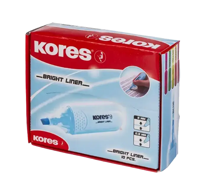 Teksta marķieris KORES BRIGHT LINER zils Foto 8