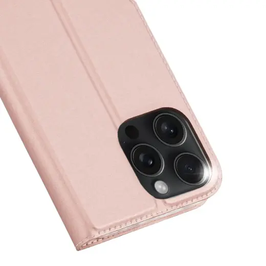 Dux Ducis Skin Pro iPhone 16 Pro Max Case with Flip and Card Slot - Pink Foto 4