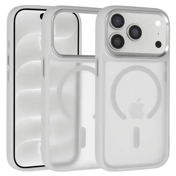 Liavec Cloudy Metal Camera Frame phone case for iPhone 18 Pro | iPhone 17 Pro gray
