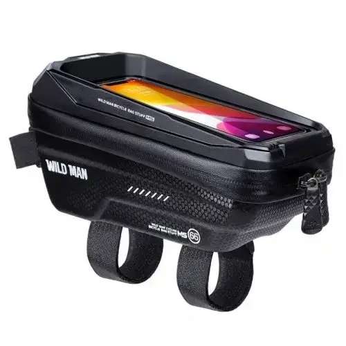 WILDMAN traveling bag for bike frame with zipper 1,2L (4 "- 7") MS66 black