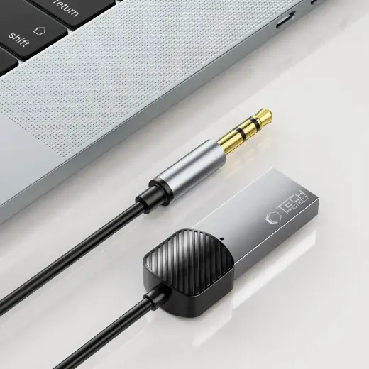 Tech-Protect UltraBoost audio adapter mini jack 3.5mm (male) / Bluetooth - gray Фото num