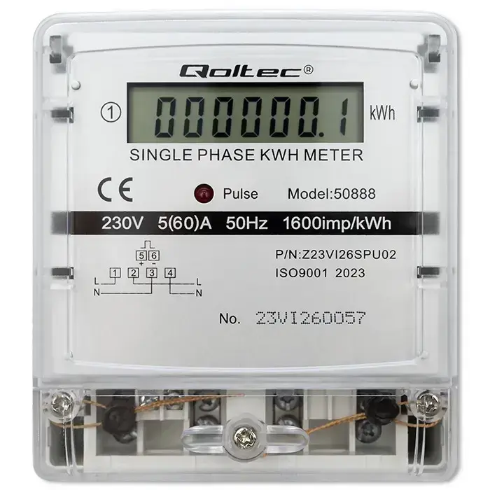 Qoltec Single-phase electronic meter | Energy consumption meter | 230V | LCD Foto 5