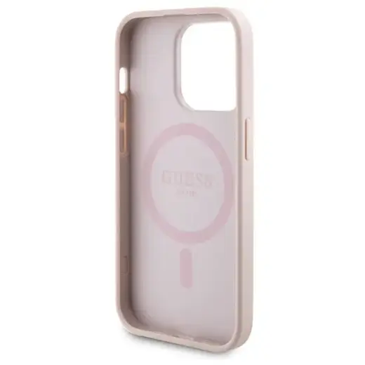 Zestaw Guess GUBPM5P14L4GEMGP iPhone 14 Pro 6.1" hardcase + Powerbank 5000mAh MagSafe różowy|pink 4G Metal Logo Фото num