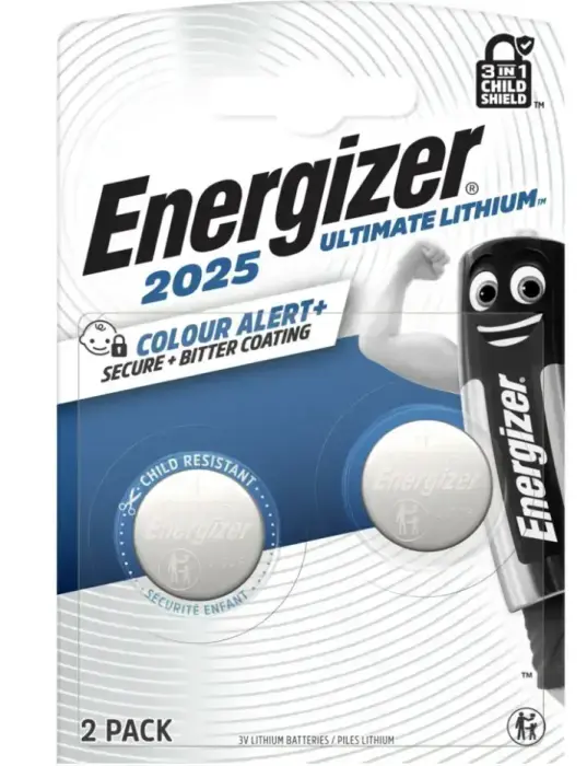 Litija baterija CR2025 3V 170mAh Ultimate Energizer 2gab blisteris