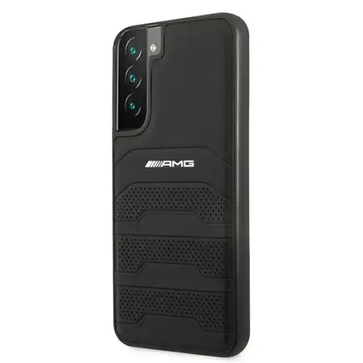 AMG Genuine Leather Perforated Case for Samsung Galaxy S22+ Black Фото num