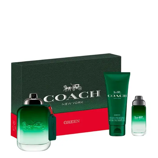 Set Coach: Green, Eau De Toilette, For Men, 100 ml + Green, Eau De Toilette, For Men, 15 ml + Green, Shower Gel, Body, All Skin Types, 100 ml Фото num
